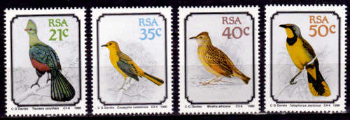 RSA 1990, 2 Aug. South African Birds. set, MNH,  CV R 20.00 view scans