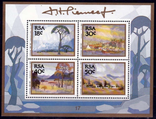 RSA 1989, 3 Aug. Paintings by Jacob Hendrik Pierneef, minisheet, MNH, CV R 28.00 view scans