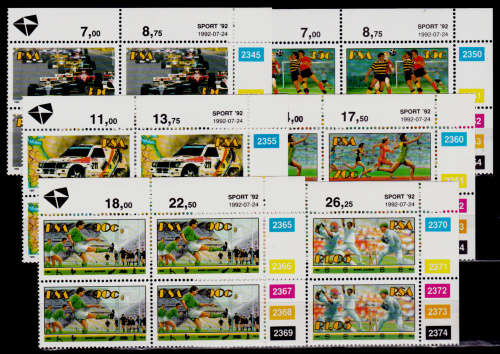RSA 1992, 24 July. SPORT, set controls, MNH, CV R 106.00 view scans