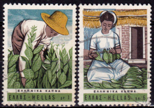 GREECE 1966, 19 Sept. TOBACCO GROWING, set, UH, CV +/-R 15.00 view scans