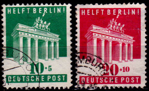 BRITISH AMERICAN ZONE 1948, 14 Dec. HELP BERLIN, set, UH, CV +/-R 345.00, view scans
