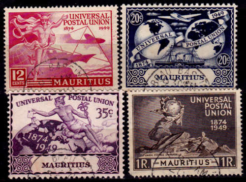 MAURITIUS 1949, 10 Oct, 75th ANNIVERSARY OF UPU, set, UH, +/-R 85.00, view scans
