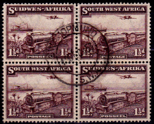 SWA 1937, 1 March. ADDITIONAL VALUE PREVIOUSLY ISSUED PICTORIALS, Block, UNH, CV R 100.00 view scans