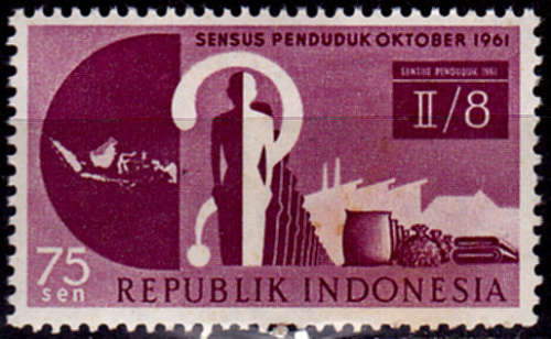 INDONESIA 1961, 15 Sept 1st INDONESIAN CENSUS, single, MNH, CV +/-R 5.00 view scans