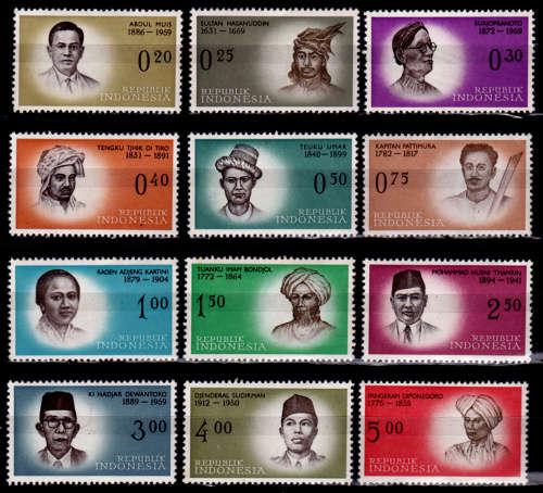 INDONESIA 1961. NATIONAL INDEPENDENCE HEROES, set, MNH, CV +/-R 105.00 view scans