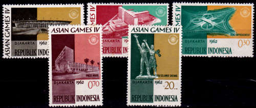 INDONESIA 1962, 24 Aug. 4th ASIAN GAMES, set, MNH, CV +/-R 70.00 view scans