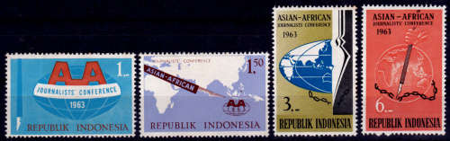 INDONESIA 1963, 24 April. ASIAN-AFRICAN JOURNALIST, set, MNH, CV +/-R 25.00 view scans