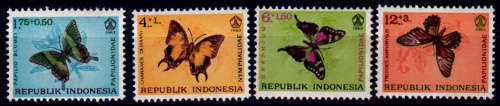 INDONESIA 1963, 20 Dec. SOCIAL DAY - BUTTERFLIES, set, MNH, CV +/-R 40.00 view scans