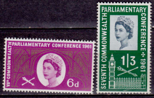 ENGLAND 1961, 25 Sept. 7th COMMONWEALTH CONFERENCE, set, MH, CV +/-R  40.00 view scans