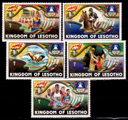 LESOTHO 1984, 3 May. OLYMPIC GAMES, LA, set, MNH, CV +/-R 50.00 view scans
