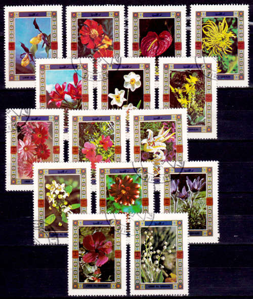 UMM AL QIWAIN 1972. AIRMAIL FLOWERS, short set, UNH, CV +/-R 65.00 view scans