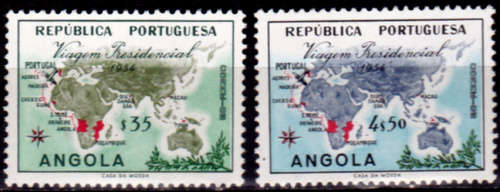 ANGOLA 1954, 27 May. PRESIDENTIAL VISIT, set, MH, CV +/-R 25.00 view scans