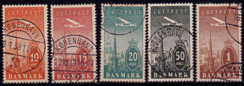 DENMARK 1934, 9 June. AIRMAIL, set, UH, CV +/-R 620.00 view scans