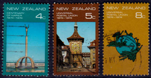 NEW ZEALAND 1974, 3 April.100th ANNIV NAPIER + UPU, set, UH, CV +/-R 25.00 view scans