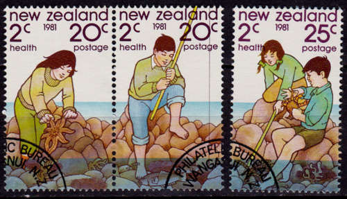 NEW ZEALAND 1981, 5 Aug. HEALTH STAMPS, set, CTO, CV +/-R ??, view scans