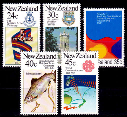 NEW ZEALAND 1983, 2 Feb. COMMEMORATIONS, set, MNH, CV+/- R 55.00, view scans