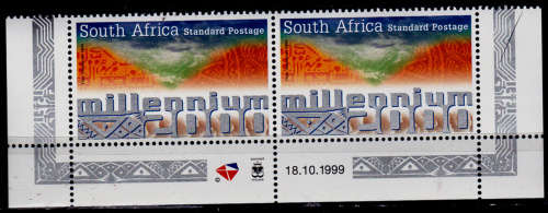 RSA 2000, 1 Jan. MILLENNIUM 2000, single pair, MNH, CV R 30.00, view scans