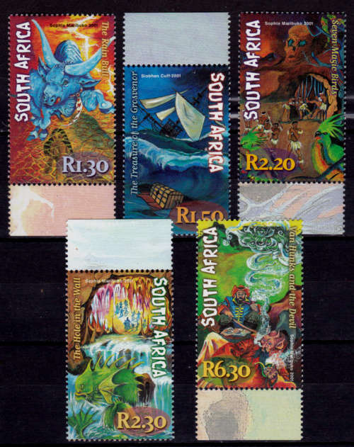 RSA 2001, 24 Jan. SA MYTHS AND LEGENDS, set, MNH, CV R 125.00, view scans