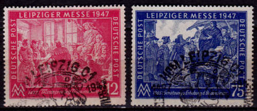 JOINT ALLIED OCC ZONE 1947, 2 Sept. LEIPZIG AUTUMN FAIR, set, UNH, CV +/-R 55.00, view scans