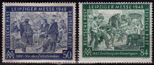 JOINT ALLIED OCC ZONE 1948, 2 March. LEIPZIG SPRING FAIR, set, MH, CV +/-R 10.00, view scans