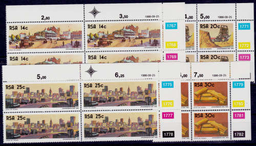 RSA 1986, 25 Sept. THE GOLDEN CITY, set controls, MNH, CV R 40.00 view scans