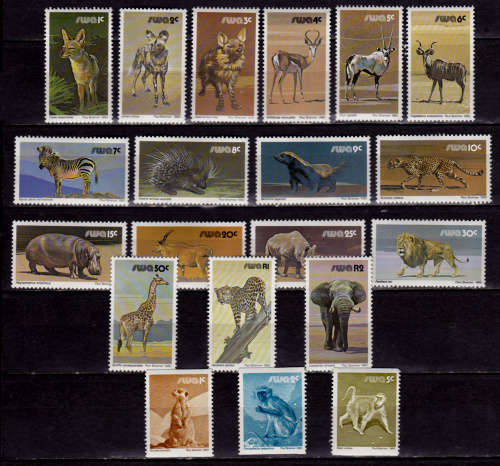 SWA 1980, 1 Oct. 3rd DECIMAL DEFINITIVE ISSUE, set incl coils, MNH, CV R 22.00 view scans