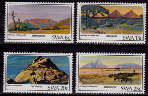 SWA 1982, 3 Aug. MOUNTAINS of SWA, set, MNH, CV R 10.00 view scans