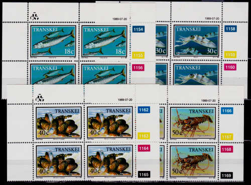 TRANSKEI 1989, 20 July, FOOD FROM THE SEA, set controls, MNH, CV R 40.00, view scans
