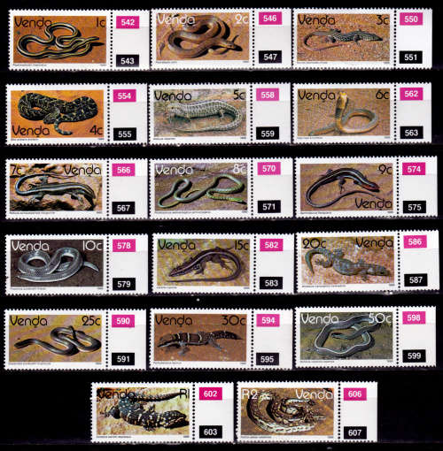 VENDA 1986, 6 Jan. REPTILES (2nd DEFINITIVE ISSUE), set, MNH, CV R 47.50 view scans