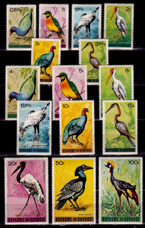 BURUNDI 1965, 31 March. BIRDS, set, MH, CV +/-R 400.00 view scans