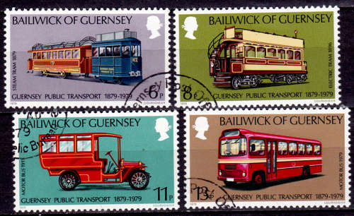 GUERNSEY 1979, 7 Aug. 100th ANNIV PUBLIC TRANSPORT, set, CTO, CV +/-R ?? view scans