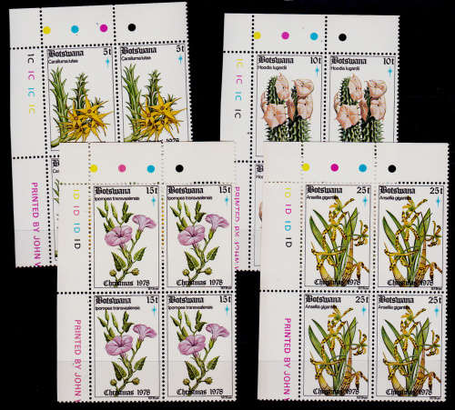 BOTSWANA 1978, 6 Nov. CHRISTMAS FLOWERS, set controls, MNH, CV +/-R 200.00 view scans
