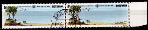 BOTSWANA 1980, 6 Oct. WORLD TOURISM, single pair, CTO, CV +/-R ?? view scans