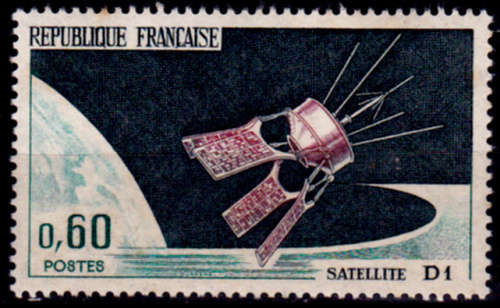 FRANCE 1966, 18 Feb. LANDING SATELLITE `D1`, single, MNH, CV +/-R 10.00 view scans