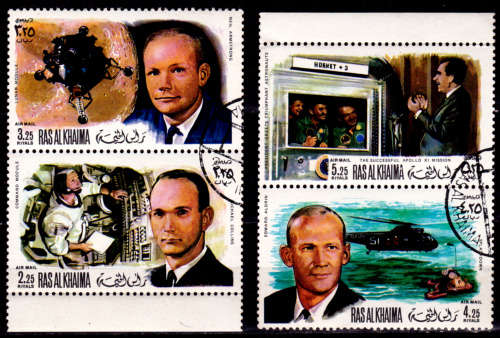 RAS AL KHAIMA 1969, 15 Aug. RETURN OF APOLLO 11, set, UNH, CV +/-R 75.00 view scans