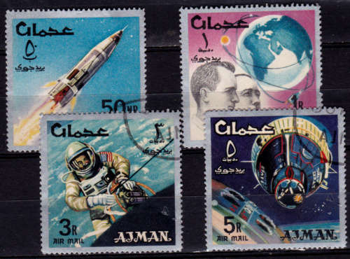AJMAN 1966, 23 July. AIRMAIL - SPACE ACHIEVEMENTS, set, UNH, CV +/-R 35.00 view scans