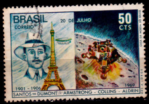 BRAZIL 1969, 17 Oct. SANTOS DUMONT`S FLIGHT COMM, single, UH, CV +/-R 30.00 view scans