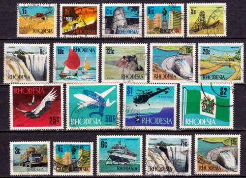 RHODESIA 1970 + 1973. DECIMAL DEFINITIVE ISSUE and NEW VALUES, set, UH, CV R 431.00 view scans
