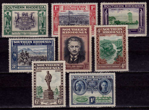 SOUTHERN RHODESIA 1940, 3 June. BSAC`s GOLDEN JUBILEE, set, MH, CV R 261.50, view scans