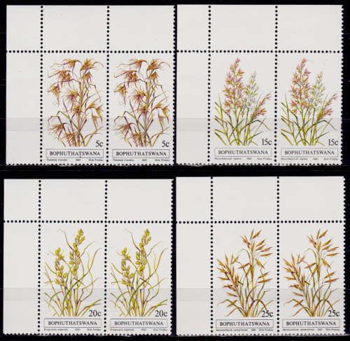 BOPHUTHATSWANA 1981, 25 Nov. GRASSES, set pairs, MNH, CV R 20.00 view scans