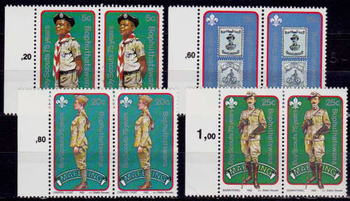 BOPHUTHATSWANA 1982, 29 Jan. 75th ANNIV BOY SCOUTS, set pairs, MNH, CV R 20.00 view scans