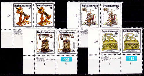 BOPHUTHATSWANA 1982, 3 Sept. TELEPHONE, set pairs, MNH, CV R 20.00 view scans