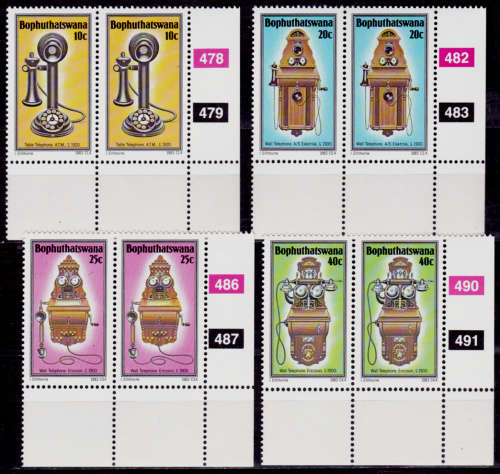 BOPHUTHATSWANA 1983, 22 June. TELEPHONE, set pairs, MNH, CV R 20.00 view scans