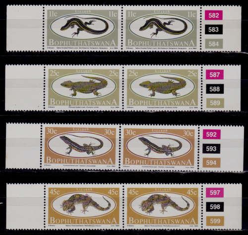 BOPHUTHATSWANA 1984, 25 Sept. LIZARDS, set pairs, MNH, CV R 20.00 view scans
