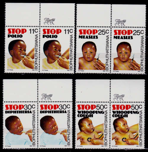 BOPHUTHATSWANA 1985, 25 Jan. HEALTH CARE, set pairs, MNH, CV R 20.00 view scans
