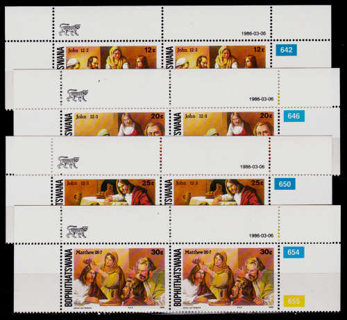 BOPHUTHATSWANA 1986, 6 March. EASTER STAMPS, set pairs, MNH, CV R 20.00 view scans
