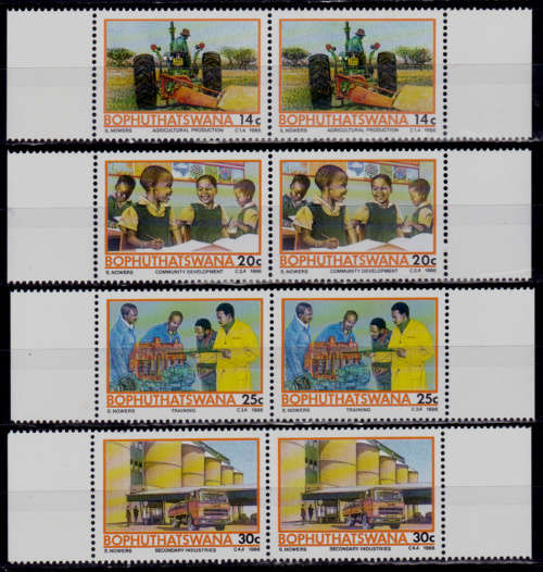 BOPHUTHATSWANA 1986, 6 Aug. TEMISANO PROJECT, set pairs, MNH, CV R 20.00 view scans