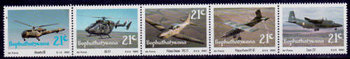 BOPHUTHATSWANA 1990, 12 Dec. 10th ANNIV BOP AIR FORCE, setenant strip, MNH, CV R 45.00, view scans