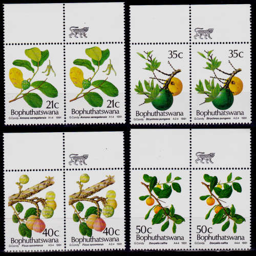 BOPHUTHATSWANA 1991, 24 Jan. EDIBLE WILD FRUIT, set pairs, MNH, CV R 60.00, view scans
