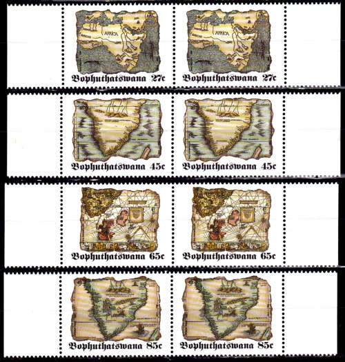 BOPHUTHATSWANA 1992, 9 Jan. OLD MAPS OF AFRICA, set pairs, MNH, CV R 134.00, view scans